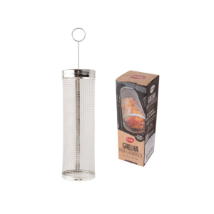 GRELHA PARA CHURRASCO CILINDRO AÇO INOX 